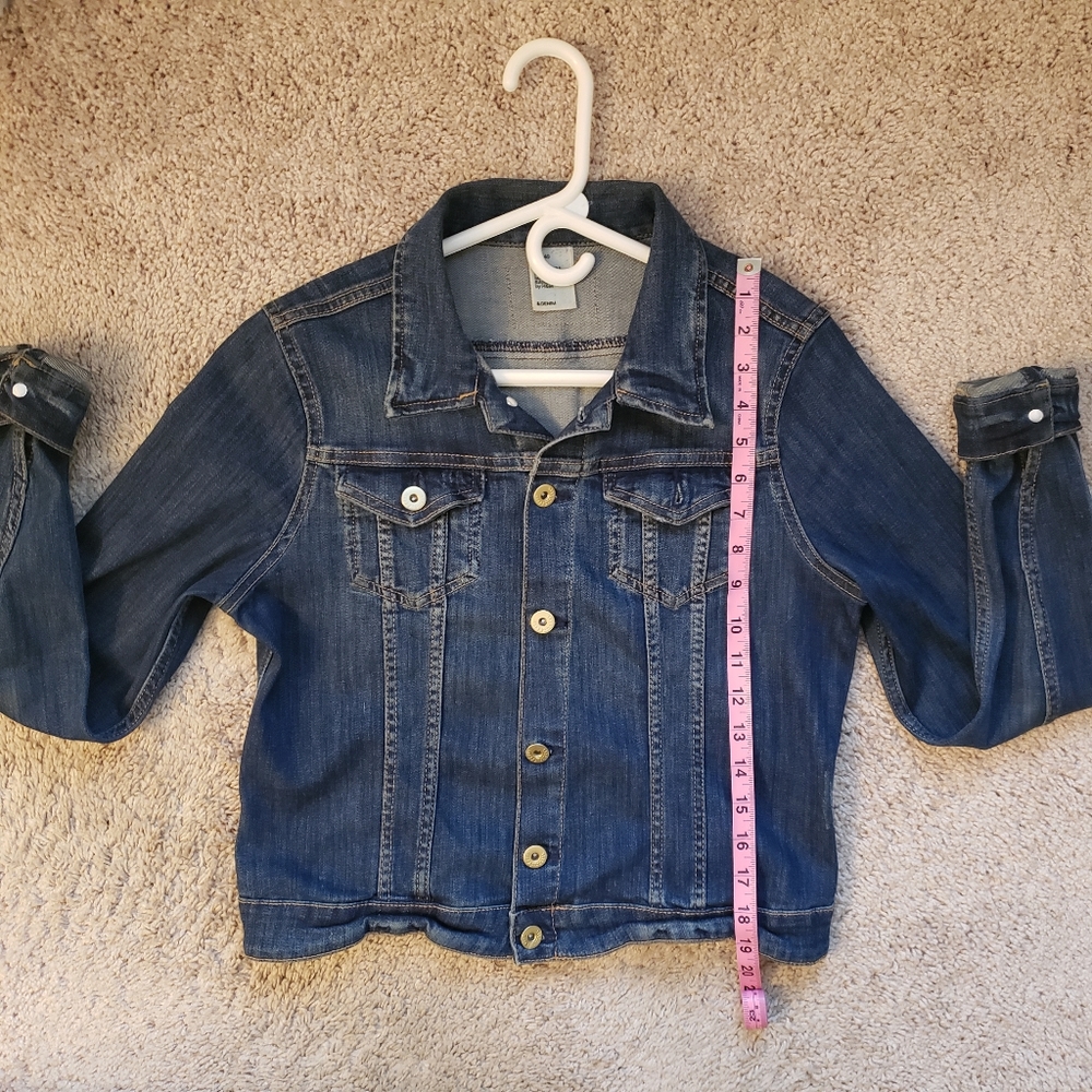 H&M Distressed Blue Denim Jean Jacket - Picture 6 of 6